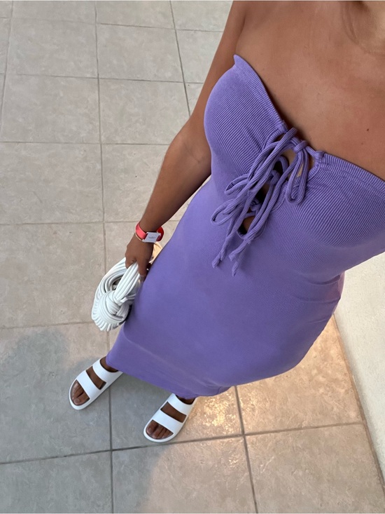 REVOLVE Dresses & Skirts - REVOLVE Lavender Strapless Lace-Up Maxi Dress